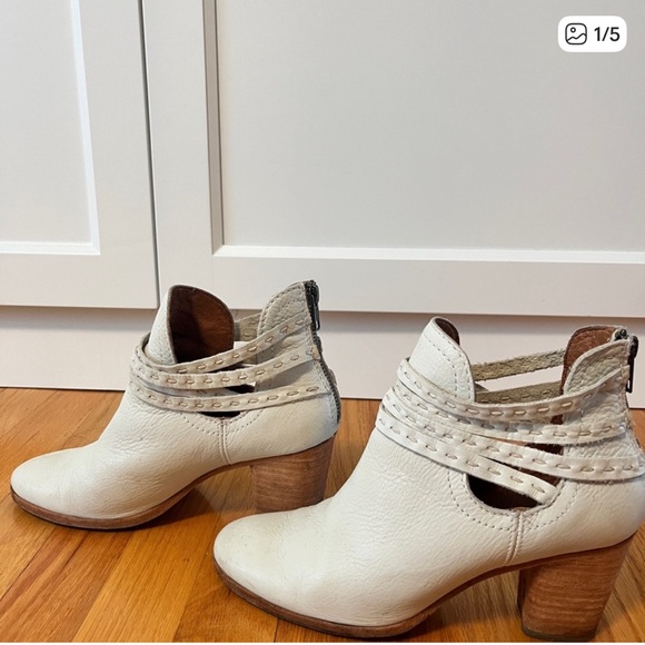 Frye Cream Leather Ankle Booties - Picture 1 of 4